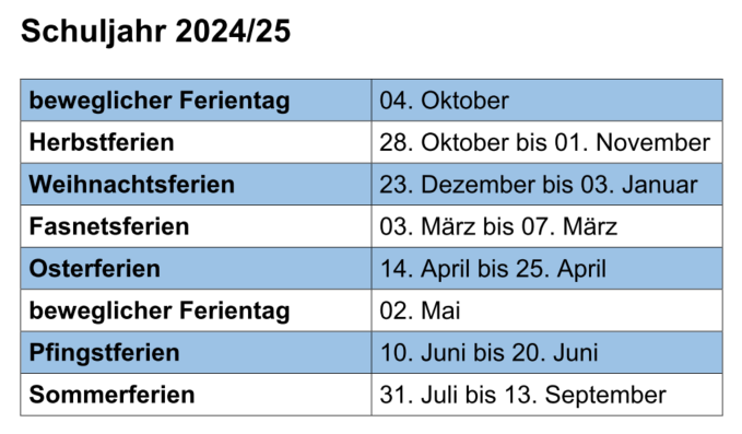 Ferienplan Homepage 